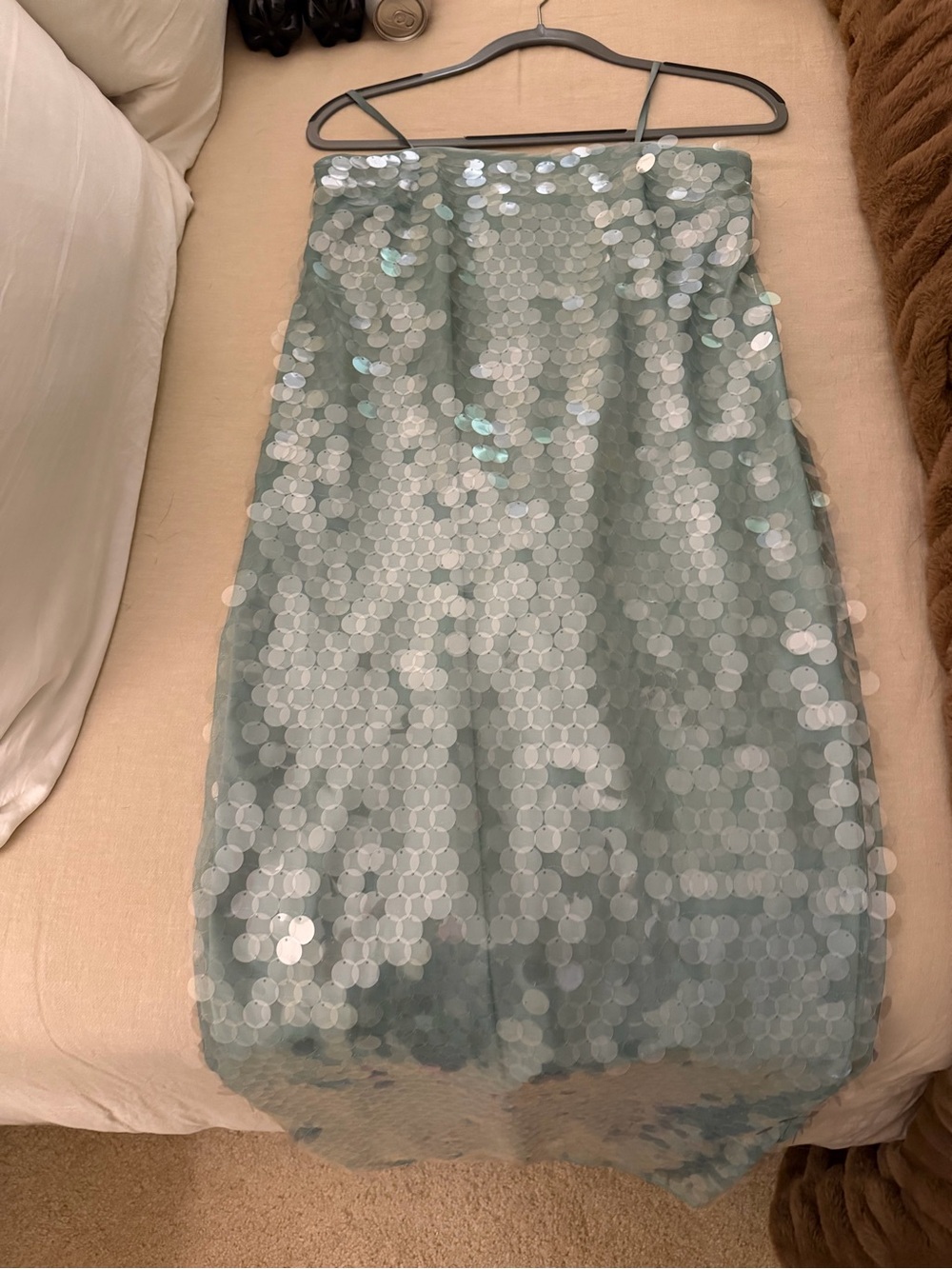 STAUD Casey Strapless Midi Dress in Mist (Seafoam) - Picture 3 of 5